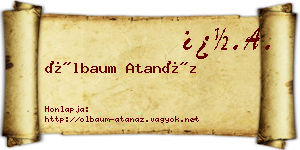 Ölbaum Atanáz névjegykártya